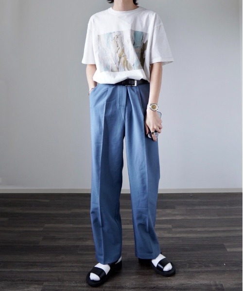 y/m by れぽすけ（イムバイレポスケ）の「フロントグラフィックTシャツ（Tシャツ/カットソー・メンズ・ホワイト/ブラック・MEDIUM/LARGE）」の14枚目の写真