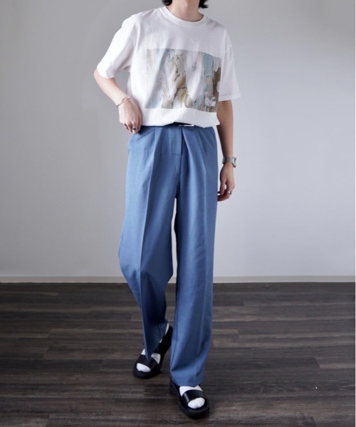 y/m by れぽすけ（イムバイレポスケ）の「フロントグラフィックTシャツ（Tシャツ/カットソー・メンズ・ホワイト/ブラック・MEDIUM/LARGE）」の15枚目の写真