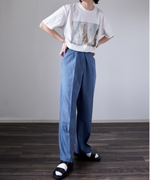 y/m by れぽすけ（イムバイレポスケ）の「フロントグラフィックTシャツ（Tシャツ/カットソー・メンズ・ホワイト/ブラック・MEDIUM/LARGE）」の19枚目の写真