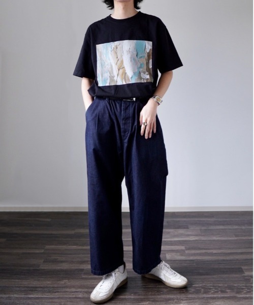 y/m by れぽすけ（イムバイレポスケ）の「フロントグラフィックTシャツ（Tシャツ/カットソー・メンズ・ホワイト/ブラック・MEDIUM/LARGE）」の22枚目の写真