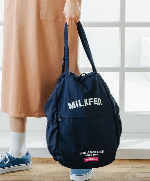 MILKFED.（ミルクフェド）の「2WAY POCKETABLE BAG（バックパック/リュック・レディース・ブラック/ネイビー/オリーブ・ONE SIZE）」の4枚目の写真