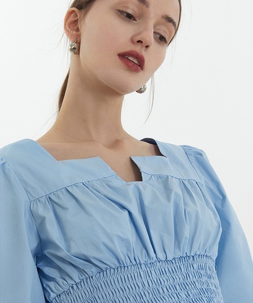 Fano Studios(ファノ ストゥディオズ)の「【Fano Studios】Key neck waist gather dress FC21L058(ワンピース・レディース・ブラック/グリーン/ライトブルー・S/M)」の20枚目の写真