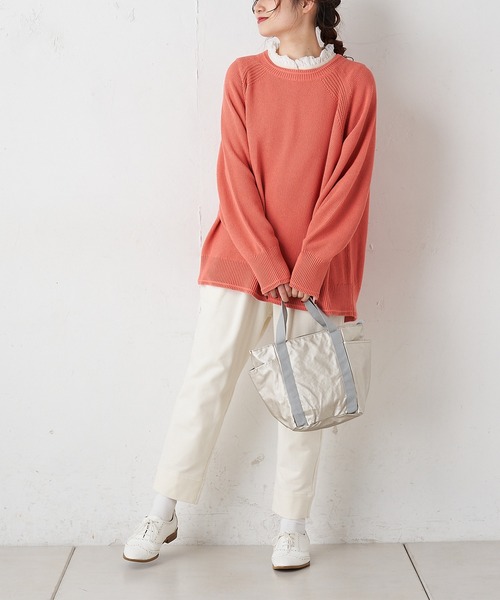 PUAL CE CIN（ピュアルセシン）の「オーガニックコットン襟フリルノースリーブ（タンクトップ・レディース・ナチュラル/スミクロ・FREE）」の19枚目の写真