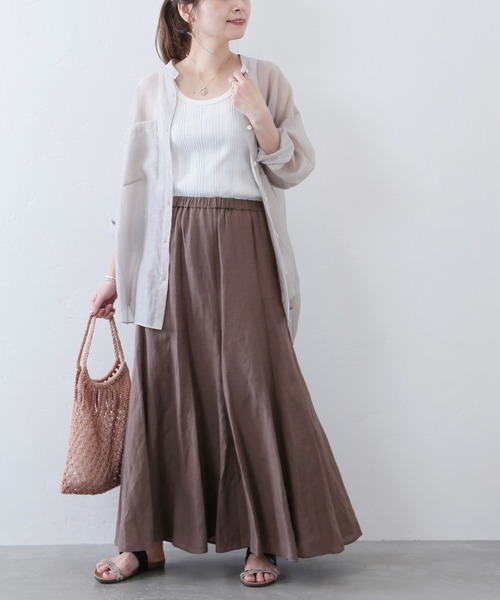 JOURNAL STANDARD（ジャーナルスタンダード）の「シアーリネンシックフレアスカート◆（スカート・レディース・グレー/ブラック/サックスブルー・36/38）」の3枚目の写真