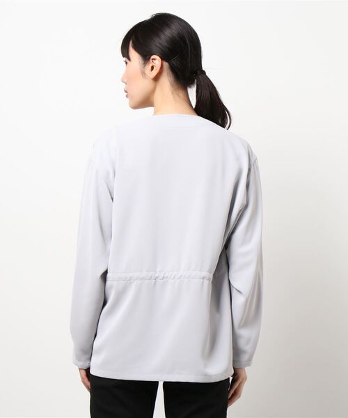 NICOLE white（ニコルホワイト）の「ウエストドロストブルゾン（ブルゾン・レディース・ライトグレー/ネイビー/サックスブルー・FREE）」の12枚目の写真