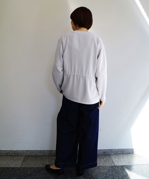 NICOLE white（ニコルホワイト）の「ウエストドロストブルゾン（ブルゾン・レディース・ライトグレー/ネイビー/サックスブルー・FREE）」の19枚目の写真
