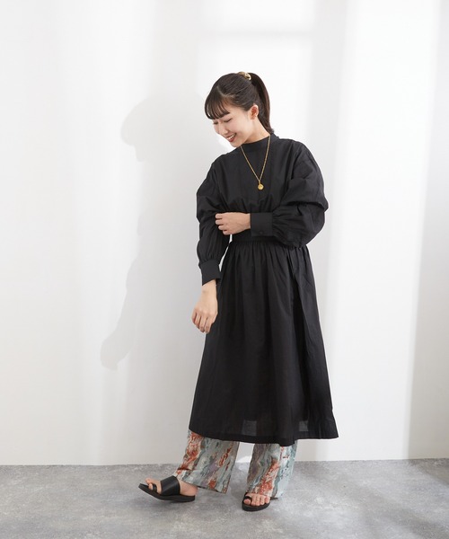 Wefst（ウェスト）の「【Wefst】60Sローンバックリボンワンピース（ワンピース・レディース・ブラック/オフホワイト/ミント・FREE）」の3枚目の写真