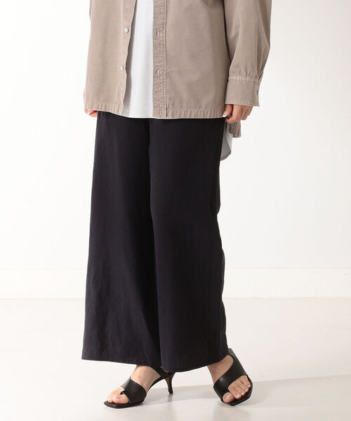 Demi-Luxe BEAMS（デミルクス ビームス）の「Demi-Luxe BEAMS / リネン ワイドパンツ（その他パンツ・レディース・チャコールグレー/ネイビー/ピンク・38/36/34）」の3枚目の写真