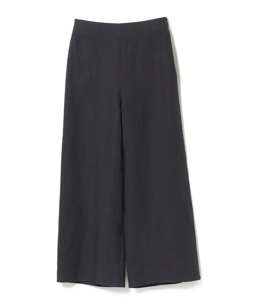 Demi-Luxe BEAMS デミルクス ネイビー ワイドパンツ ビームスの百名品】リネン タブ付き ワイドパンツ [手洗い可