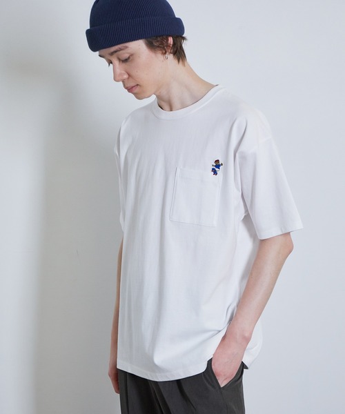 JUNRED（ジュンレッド）の「ベアポケットSS　T（Tシャツ/カットソー・メンズ・ホワイト/ベージュ/ミント/ネイビー・L/M/LL）」の18枚目の写真
