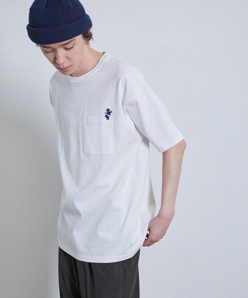 JUNRED（ジュンレッド）の「ベアポケットSS　T（Tシャツ/カットソー・メンズ・ホワイト/ベージュ/ミント/ネイビー・L/M/LL）」の19枚目の写真