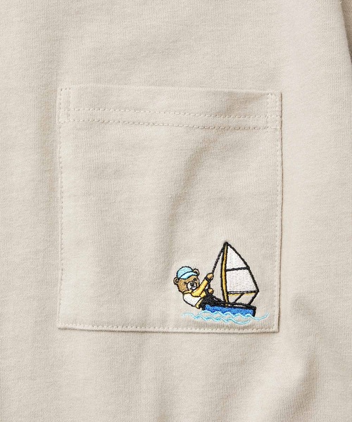 JUNRED（ジュンレッド）の「ベアポケットSS　T（Tシャツ/カットソー・メンズ・ホワイト/ベージュ/ミント/ネイビー・L/M/LL）」の7枚目の写真