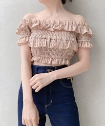 lilLilly | オーガンジーフリルオフショルトップス(シャツ/ブラウス)