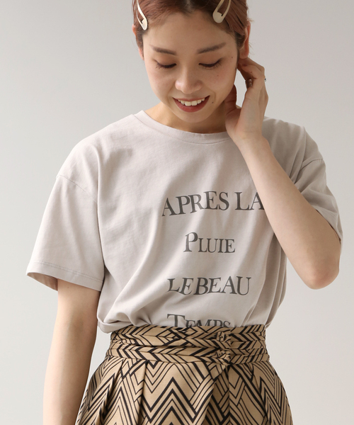 Simplicite（サンプリシテ）の「4段ロゴTシャツ◆（Tシャツ/カットソー・レディース・ホワイト/チャコールグレー/ブラック/イエロー・FREE）」の4枚目の写真