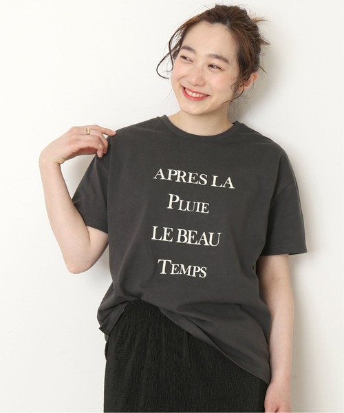 Simplicite（サンプリシテ）の「4段ロゴTシャツ◆（Tシャツ/カットソー・レディース・ホワイト/チャコールグレー/ブラック/イエロー・FREE）」の5枚目の写真