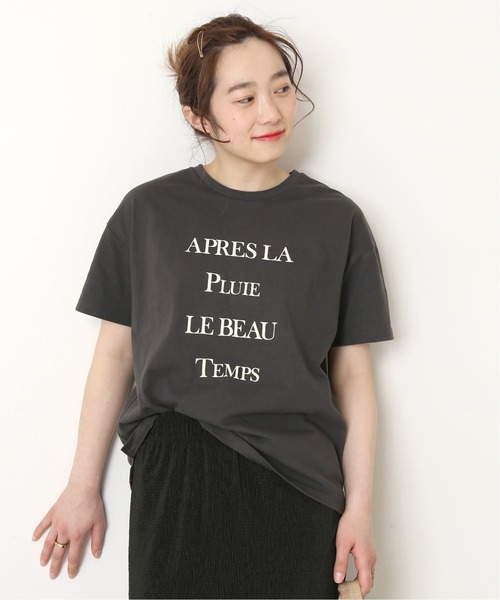 Simplicite（サンプリシテ）の「4段ロゴTシャツ◆（Tシャツ/カットソー・レディース・ホワイト/チャコールグレー/ブラック/イエロー・FREE）」の8枚目の写真