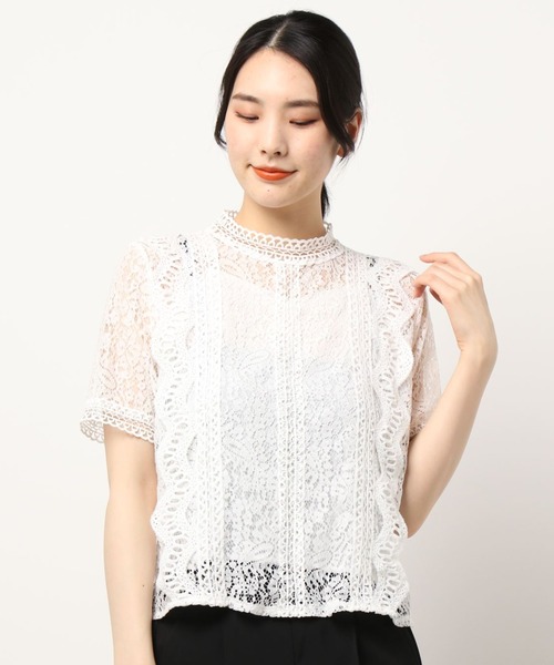 ABITOKYO(アビトーキョー)の「プチハイ総レースブラウス(シャツ/ブラウス・レディース・ベージュ/ピンク/ブラック/ホワイト・FREE)」の1枚目の写真