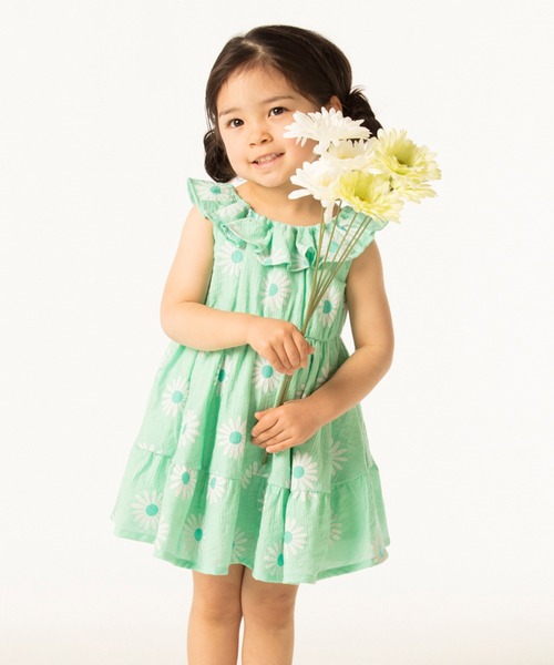 楊柳マーガレット柄ワンピース ワンピース Moujonjon ムージョンジョン のファッション ワンピース セール