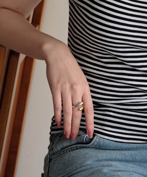 ANOH（アノー）の「バイカラーホルンリング（リング・レディース・シルバー×ゴールド・FREE）」の21枚目の写真