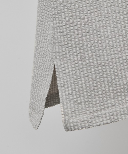 Loungewear tokyo(ラウンジウェアトウキョウ)の「【ラウンジウェアセットアップ】リラックス カットサッカー地 モックネック半袖Tシャツ×ラウンジイージーパンツ ワンマイルウェア(ルームウェア/パジャマ・メンズ・ブラック/ネイビー/ホワイト系その他/グレー系その他/ホワイト系その他2・M/L/XL)」の12枚目の写真