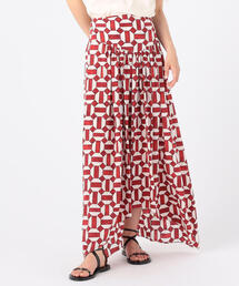 ISABEL MARANT AFILAO シルクストレッチ ヘムカットロングスカート