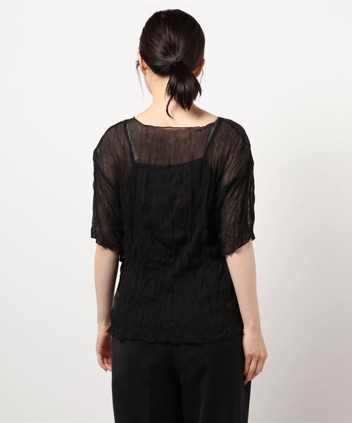 NOMAE（ノーマエ）の「【NOMAE】ワッシャーシアートップス（Tシャツ/カットソー・レディース・ブラウン/ブラック/ホワイト/ライトグリーン・FREE）」の6枚目の写真