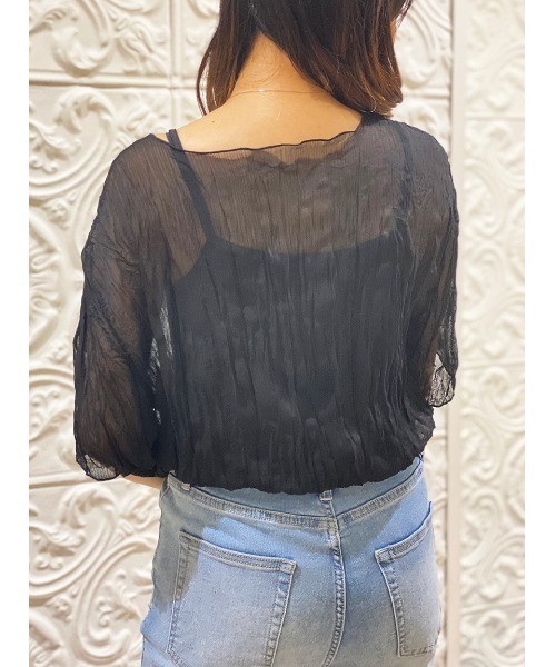 NOMAE（ノーマエ）の「【NOMAE】ワッシャーシアートップス（Tシャツ/カットソー・レディース・ブラウン/ブラック/ホワイト/ライトグリーン・FREE）」の10枚目の写真