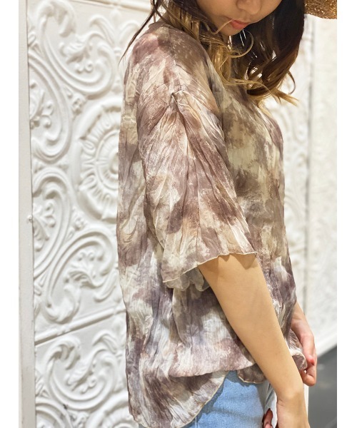 NOMAE（ノーマエ）の「【NOMAE】ワッシャーシアートップス（Tシャツ/カットソー・レディース・ブラウン/ブラック/ホワイト/ライトグリーン・FREE）」の12枚目の写真