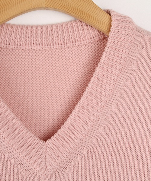 fd style（エフディ スタイル）の「【Chuzchuz】パーソナルVネックニット（ニット/セーター・レディース・スカイブルー/ベージュ/ネイビー/ピンク/アイボリー/ミント/パープル系その他・FREE）」の14枚目の写真