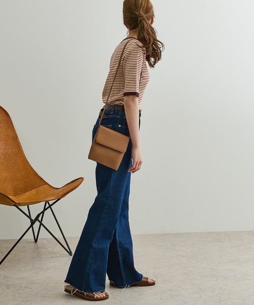 Ambre Neige（アンブルネージュ）の「テレコボーダーリンガーTEE／【WEB/EC限定商品】（Tシャツ/カットソー・レディース・レッド/ホワイト/ライトブラウン・FREE）」の4枚目の写真