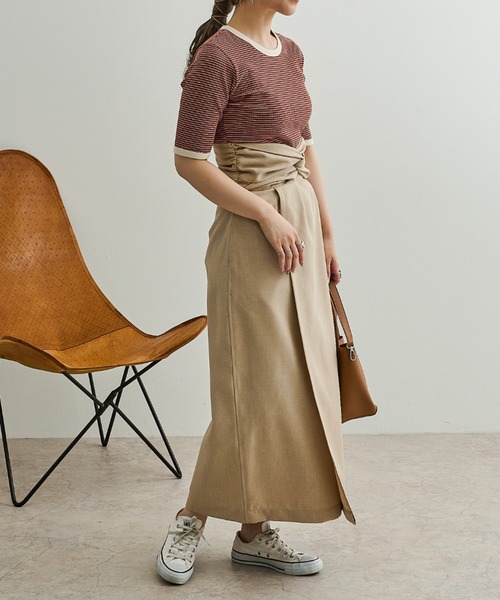 Ambre Neige（アンブルネージュ）の「テレコボーダーリンガーTEE／【WEB/EC限定商品】（Tシャツ/カットソー・レディース・レッド/ホワイト/ライトブラウン・FREE）」の21枚目の写真