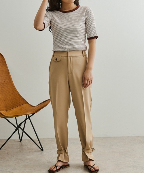 Ambre Neige（アンブルネージュ）の「テレコボーダーリンガーTEE／【WEB/EC限定商品】（Tシャツ/カットソー・レディース・レッド/ホワイト/ライトブラウン・FREE）」の10枚目の写真