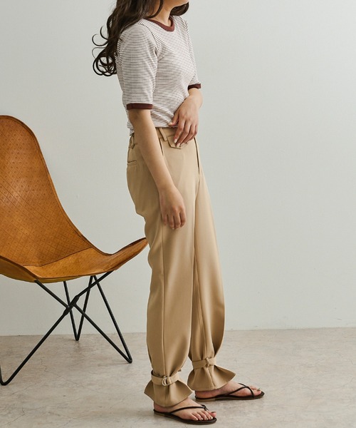 Ambre Neige（アンブルネージュ）の「テレコボーダーリンガーTEE／【WEB/EC限定商品】（Tシャツ/カットソー・レディース・レッド/ホワイト/ライトブラウン・FREE）」の7枚目の写真