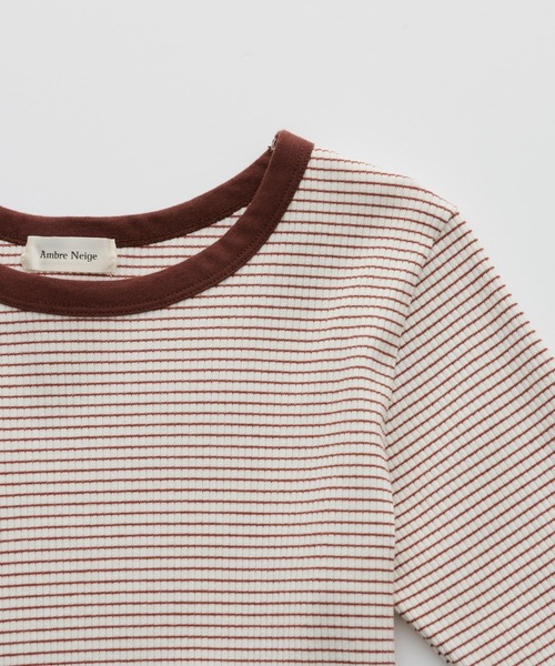Ambre Neige（アンブルネージュ）の「テレコボーダーリンガーTEE／【WEB/EC限定商品】（Tシャツ/カットソー・レディース・レッド/ホワイト/ライトブラウン・FREE）」の14枚目の写真