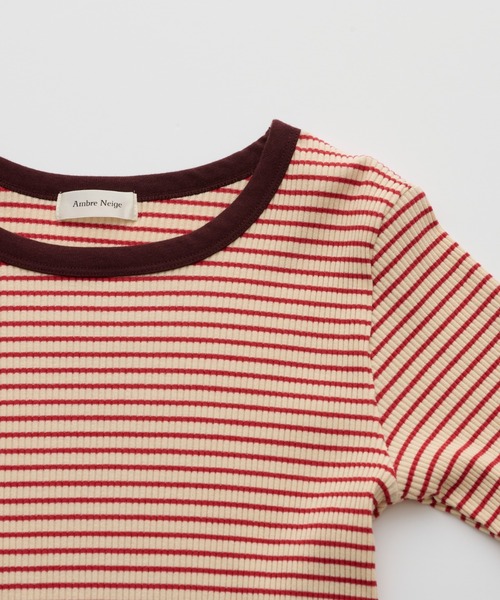 Ambre Neige（アンブルネージュ）の「テレコボーダーリンガーTEE／【WEB/EC限定商品】（Tシャツ/カットソー・レディース・レッド/ホワイト/ライトブラウン・FREE）」の22枚目の写真