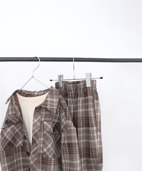 MAKE YOUR DAY（メイクユアデイ）の「チェックCPOジャケット■80～140cm（その他アウター・キッズ・ブラウン/グリーン・90/100/110/120/80/130/140）」の8枚目の写真