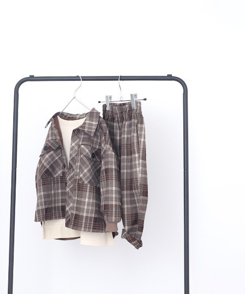 MAKE YOUR DAY（メイクユアデイ）の「チェックCPOジャケット■80～140cm（その他アウター・キッズ・ブラウン/グリーン・90/100/110/120/80/130/140）」の9枚目の写真