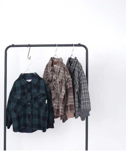 MAKE YOUR DAY（メイクユアデイ）の「チェックCPOジャケット■80～140cm（その他アウター・キッズ・ブラウン/グリーン・90/100/110/120/80/130/140）」の10枚目の写真