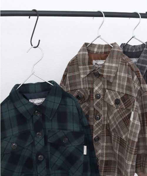 MAKE YOUR DAY（メイクユアデイ）の「チェックCPOジャケット■80～140cm（その他アウター・キッズ・ブラウン/グリーン・90/100/110/120/80/130/140）」の11枚目の写真