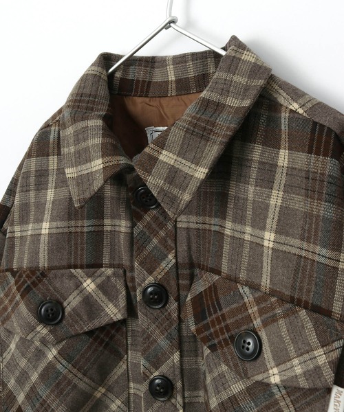 MAKE YOUR DAY（メイクユアデイ）の「チェックCPOジャケット■80～140cm（その他アウター・キッズ・ブラウン/グリーン・90/100/110/120/80/130/140）」の14枚目の写真