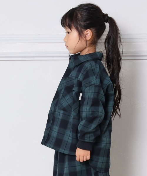 MAKE YOUR DAY（メイクユアデイ）の「チェックCPOジャケット■80～140cm（その他アウター・キッズ・ブラウン/グリーン・90/100/110/120/80/130/140）」の3枚目の写真