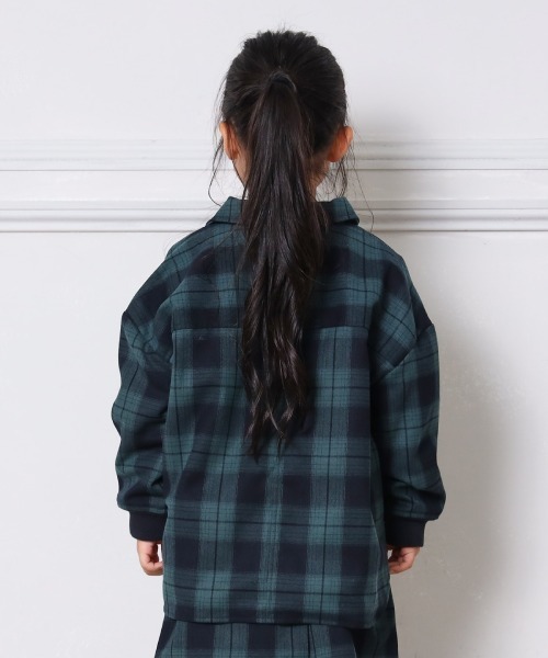 MAKE YOUR DAY（メイクユアデイ）の「チェックCPOジャケット■80～140cm（その他アウター・キッズ・ブラウン/グリーン・90/100/110/120/80/130/140）」の4枚目の写真
