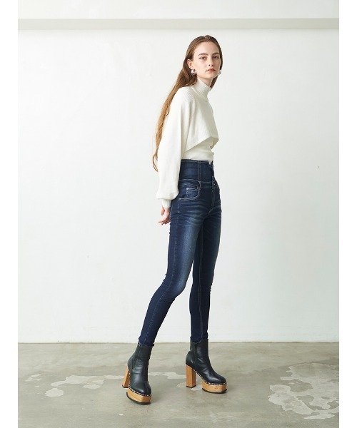 ENVYM（アンビー）の「ハイネックレイヤーニットＰＯ（ニット/セーター・レディース・ホワイト/ブラック/グレー・FREE）」の14枚目の写真