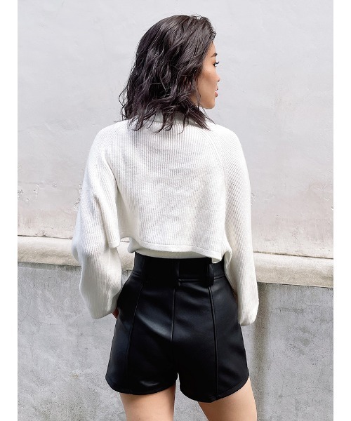 ENVYM（アンビー）の「ハイネックレイヤーニットＰＯ（ニット/セーター・レディース・ホワイト/ブラック/グレー・FREE）」の9枚目の写真