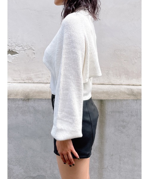 ENVYM（アンビー）の「ハイネックレイヤーニットＰＯ（ニット/セーター・レディース・ホワイト/ブラック/グレー・FREE）」の8枚目の写真