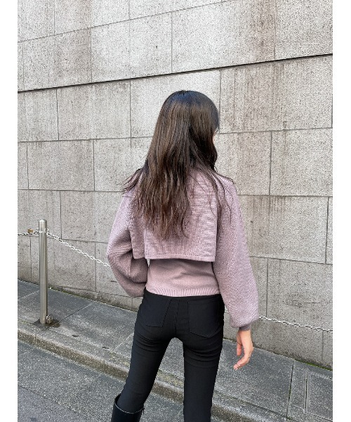 ENVYM（アンビー）の「ハイネックレイヤーニットＰＯ（ニット/セーター・レディース・ホワイト/ブラック/グレー・FREE）」の5枚目の写真