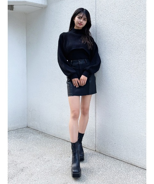 ENVYM（アンビー）の「ハイネックレイヤーニットＰＯ（ニット/セーター・レディース・ホワイト/ブラック/グレー・FREE）」の10枚目の写真