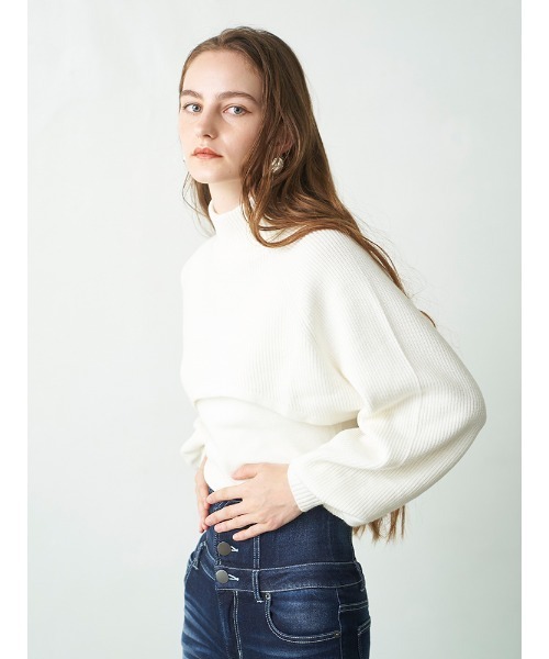 ENVYM（アンビー）の「ハイネックレイヤーニットＰＯ（ニット/セーター・レディース・ホワイト/ブラック/グレー・FREE）」の16枚目の写真