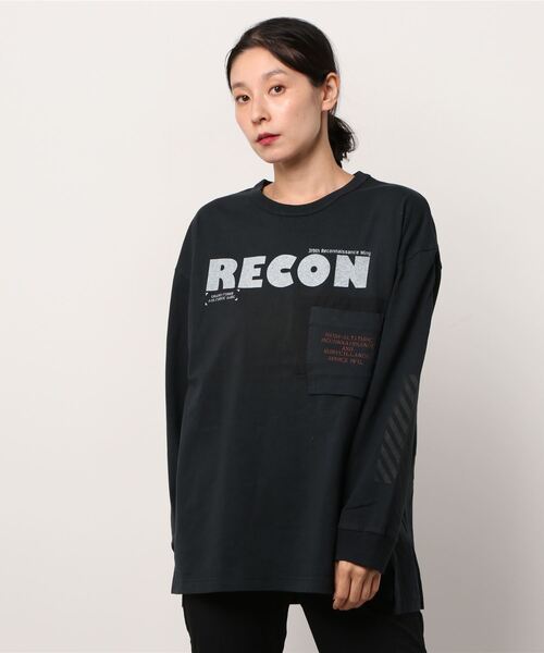 AVIREX（アヴィレックス）の「フェイドウォッシュロングスリーブティーシャツ/ L/S FADE WASH T-SHIRT（Tシャツ/カットソー・レディース・カモフラージュ/ブラック/オフホワイト・FREE）」の2枚目の写真