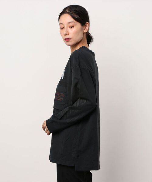 AVIREX（アヴィレックス）の「フェイドウォッシュロングスリーブティーシャツ/ L/S FADE WASH T-SHIRT（Tシャツ/カットソー・レディース・カモフラージュ/ブラック/オフホワイト・FREE）」の5枚目の写真